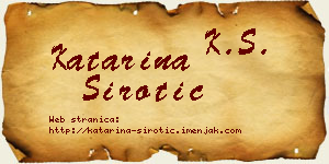 Katarina Sirotić vizit kartica